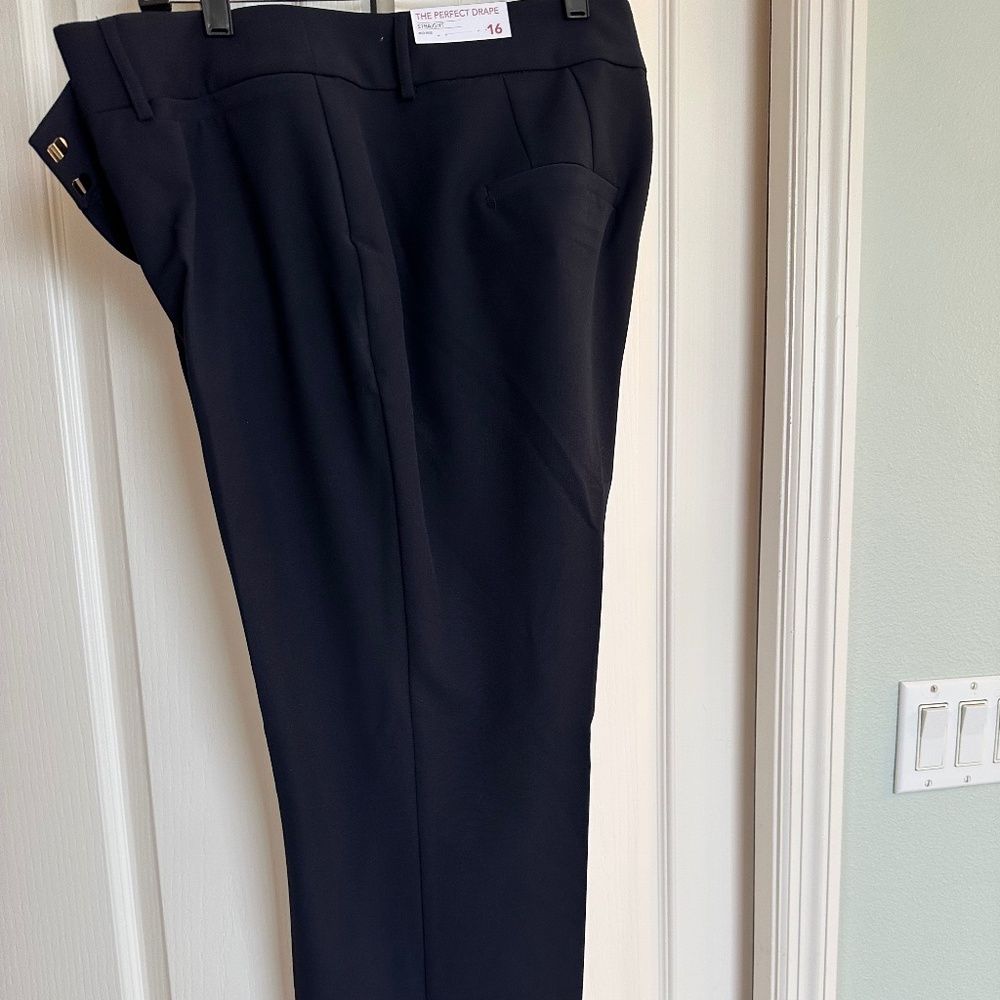 LANE BRYANT Perfect Drape Pant, Straight Leg, Navy